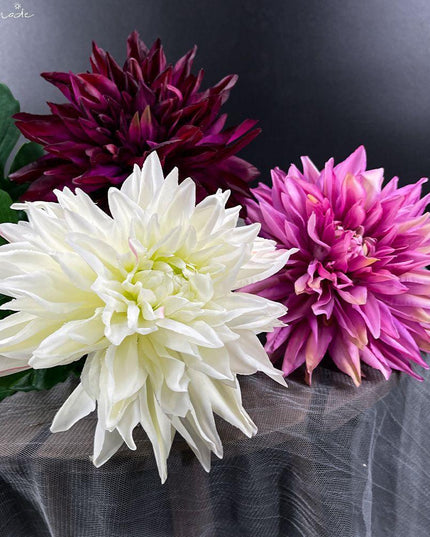 Luxe Realistic Dahlia Silk Flower Arrangement: Timeless Elegance for Any Space