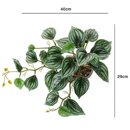 Realistic Green Turtle Leaf Faux Plant for Home and Garden Decoration