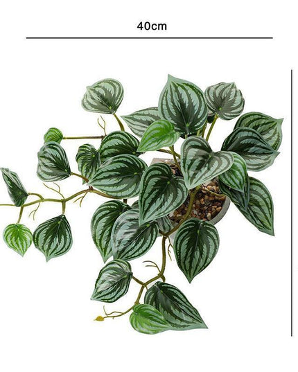 Realistic Green Turtle Leaf Faux Plant for Home and Garden Decoration