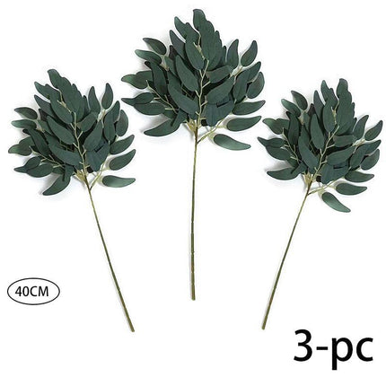 Set of 10 Realistic Eucalyptus Leaf Stems - Perfect for Home and Wedding Decor
