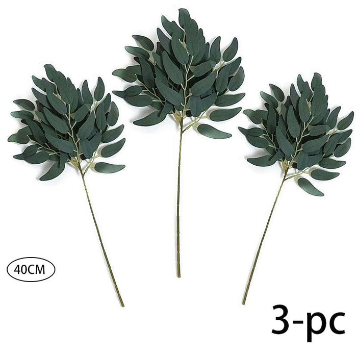 Elegant Set of 10 Artificial Eucalyptus Leaf Stems - Perfect Green Addition