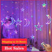 Twinkling LED Star Lamp Curtain Garland Fairy String Lights for Magical Festive Ambiance