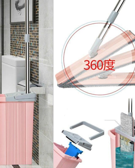 Ultimate Hands-Free Pink Double Barrel Spin Mop Set for Effortless Cleaning