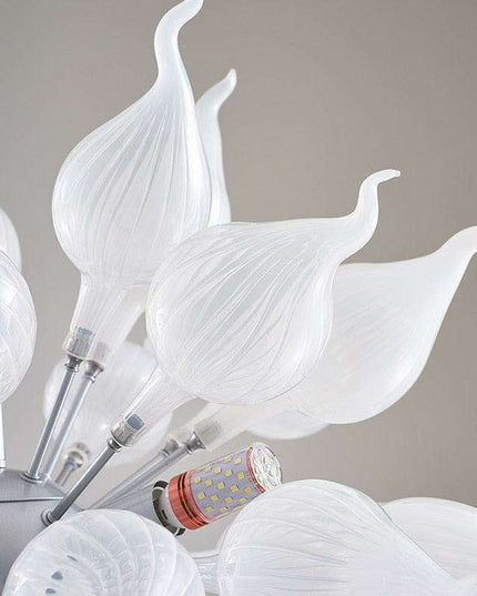 Contemporary Hand-Blown Glass LED Orb Chandelier - 32" with Customizable Suspension Chain