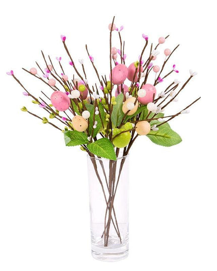 Vibrant Easter Egg Floral Foam Tree Branch: Whimsical Home Decor Accent