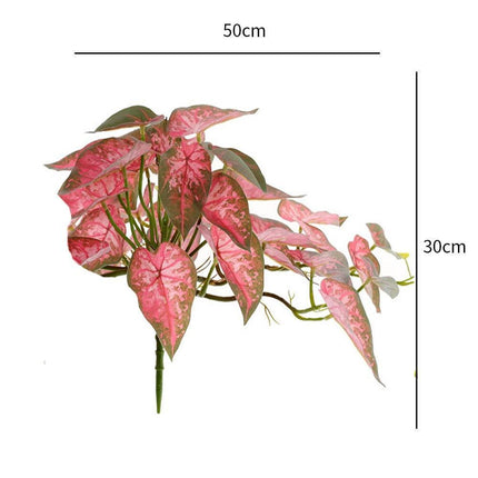 Realistic Green Turtle Leaf Faux Plant for Home and Garden Decoration