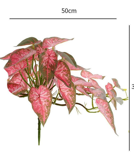 Realistic Green Turtle Leaf Faux Plant for Home and Garden Decoration