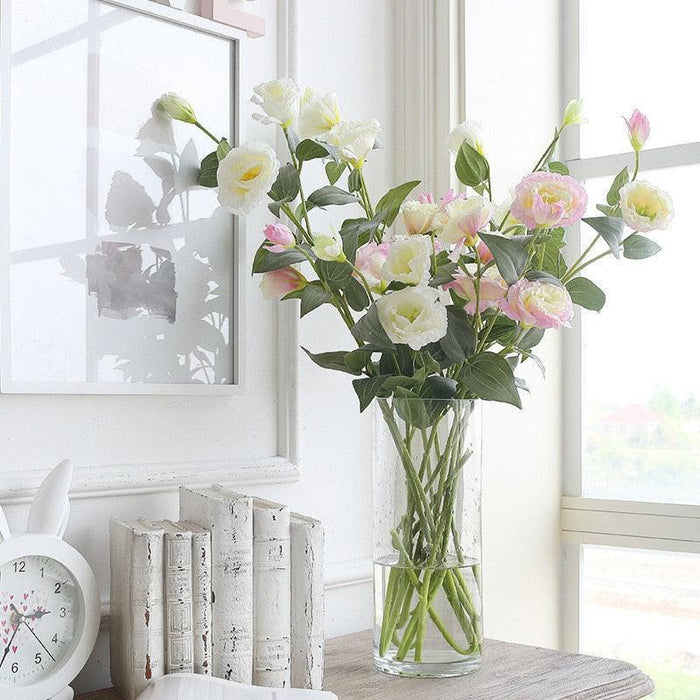 Nordic Floral Serenity: Eustoma and Platycodon Grandiflorum Silk Bouquet