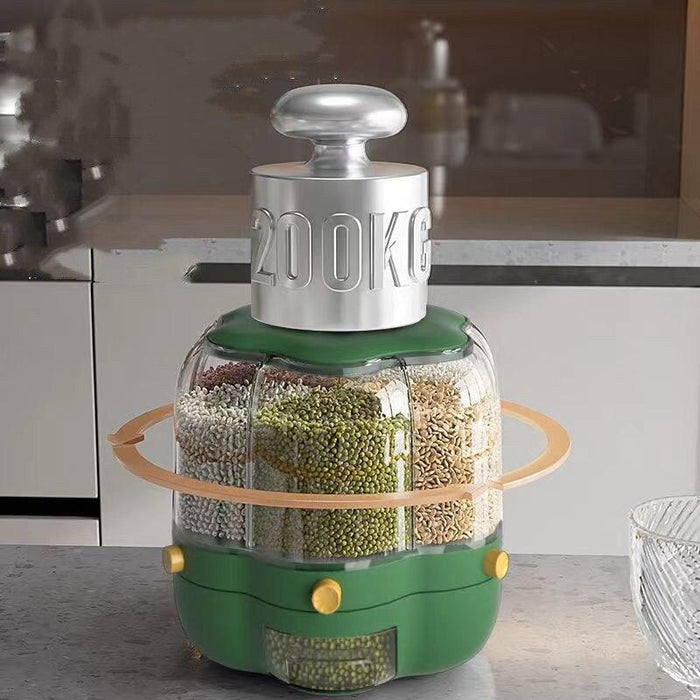 Rotary Storage Sub Grid Rice Bucket - Organize Your Kitchen Grains with Ease