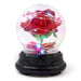 Eternal Real Rose in Glass Dome with LED