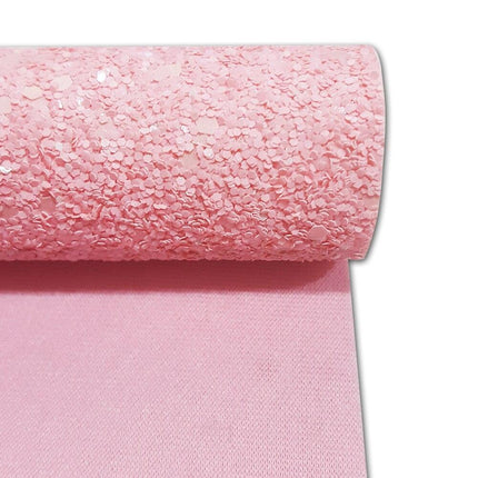 Shimmering Pink Faux Leather Crafting Roll for Creative DIY Projects
