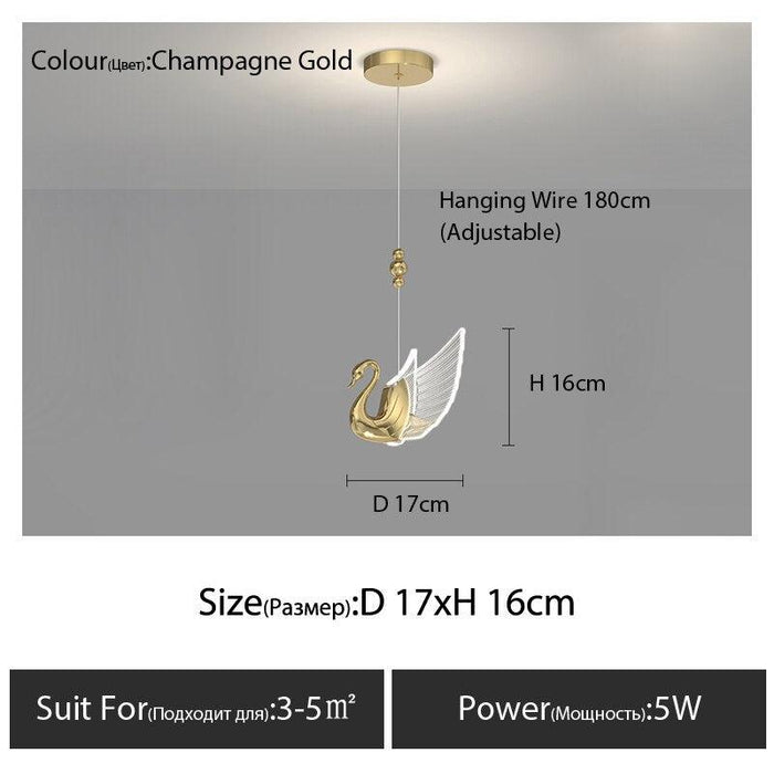 Swan Style LED Chandelier with Adjustable Color Temperature and Extended Lifespan