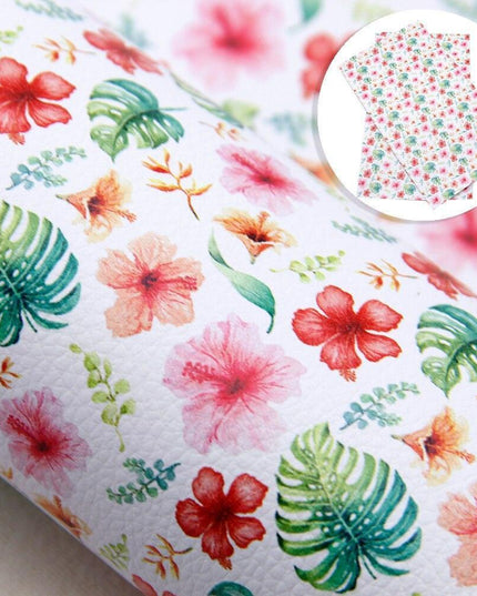 Floral Lychee Blossom Synthetic Leather Crafting Sheet - 20x33cm