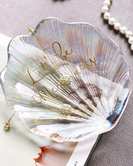 Seashell-Inspired Crystal Glass Jewelry Organizer - Chic and Elegant Storage Solution