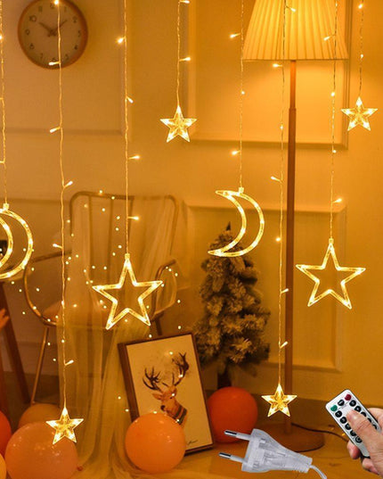 Celestial Dream LED Moon and Star String Lights for Whimsical Decor
