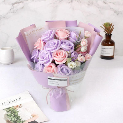 Eternal Blossom Soap Rose Bouquet - A Luxurious Symbol of Enduring Love