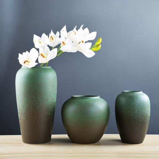 Asian Style Antique Zen Porcelain Floor Vase - Très Elite