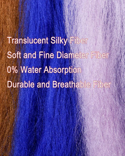 Vivid Synthetic Hair Fly Tying Material - High-Quality Fiber for Authentic Fly Designs