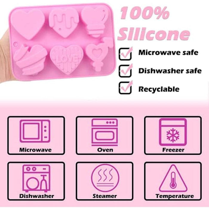 Enchanted Love Hearts Silicone Mold Kit - Versatile for Baking and Crafting Joy