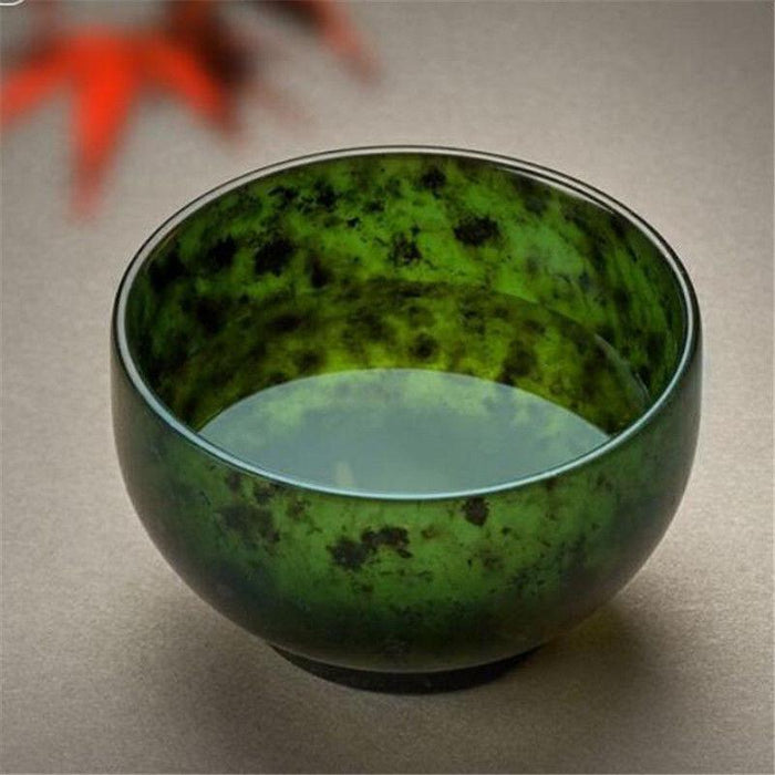 Elegant Hand-Carved Natural Jade Tea Set for Traditional Gongfu Tea Ceremonies