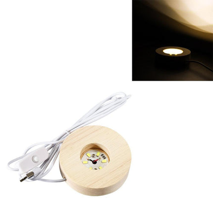 Artistic LED Wooden Nightlight Display Stand for Creative Showcases