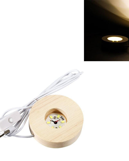 Artistic LED Wooden Nightlight Display Stand for Creative Showcases