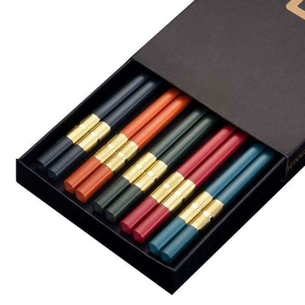 Colorful Premium Non-Slip Chopsticks Set: 5 Pairs for an Authentic Japanese Dining Experience