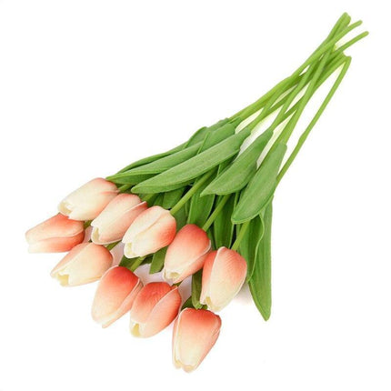 Chic Collection of 10 Lifelike Tulip Stems for Refined Home Decor