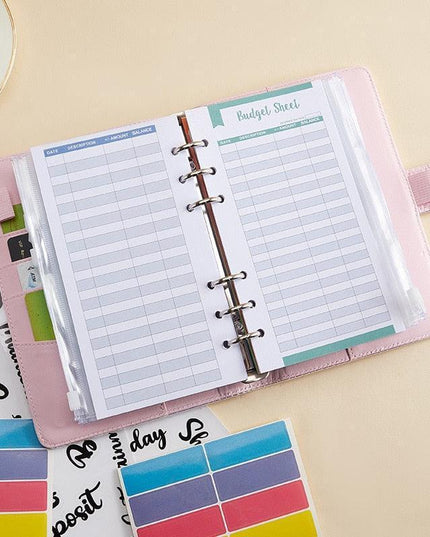 Chic A6 Budget Planner with Stylish Zip Pockets for Effortless Financial Management 📔🔖