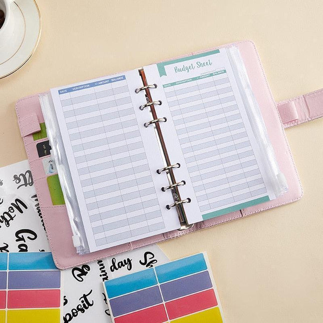 Chic A6 Budget Planner with Stylish Zip Pockets for Effortless Financial Management 📔🔖