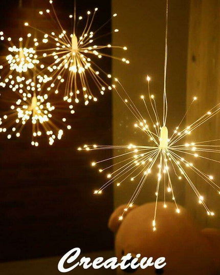 500LEDs Holiday Fireworks Fairy Lights - Versatile Curtain String Light for Enchanting Bedroom Decor with 8 Custom Functions