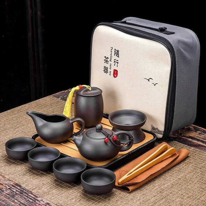 Serenity Sand Ceramic Kung Fu Tea Set for Harmonious Tea Experiences