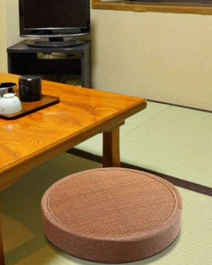 Serene Cattail Japanese Futon Meditation Cushion - Hand-Woven Round Floor Pillow