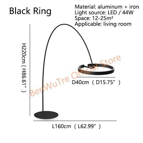 Modern LED Floor Lamp with Round Rings Design - Illuminate Your Space with Style