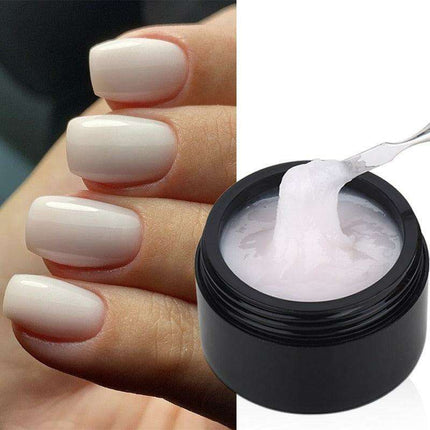 At-Home Salon Nail Extension Kit – Milky White UV Builder Gel for Professional Results