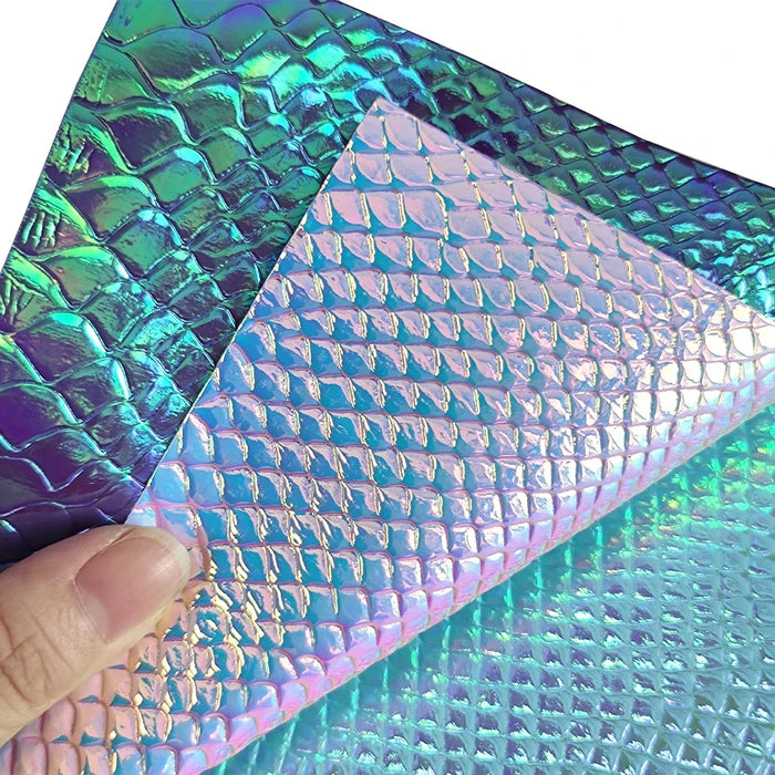 Crocodile Skin Embossed Holographic Faux Leather Crafting Roll