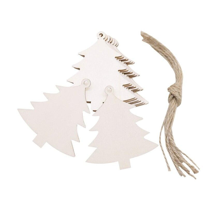 Festive Snowflake Wood Chip Ornaments - 10-Piece Set for Joyful Holiday Decorating