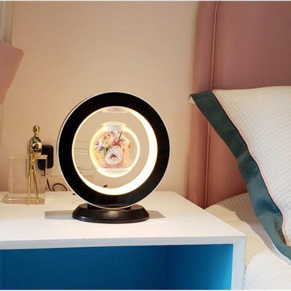 Magnetic Levitation Immortal Flower Decoration Creatives Lamp Floating Table LED Night Light For Home Decor Gift Desk Lamp-Très Elite-Black Color-China-EU Plug-Très Elite