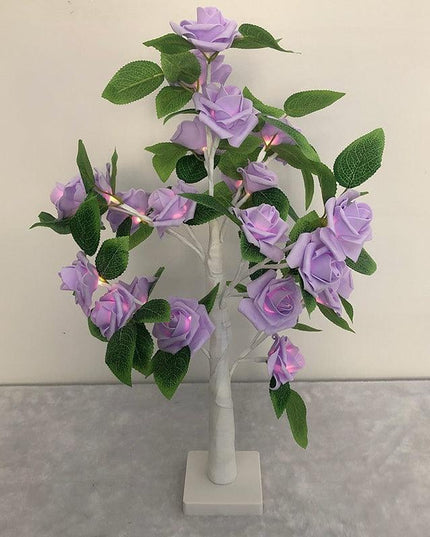 Radiant LED Bonsai Rose Tree: 55CM Floral Table Centerpiece