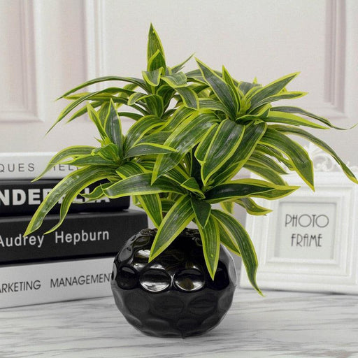 Tranquil Palm Oasis Artificial Desk Plant - Lifelike Greenery for Serene Environments