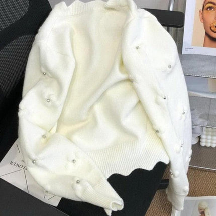 Timeless Elegance Vintage Knit Coat with Detailed Embroidery