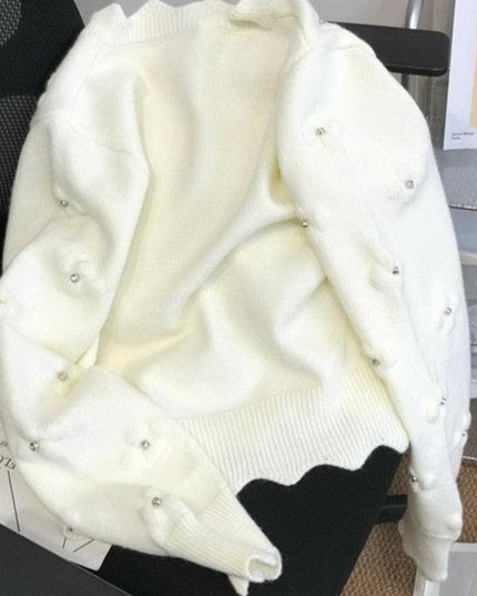 Timeless Elegance Vintage Knit Coat with Detailed Embroidery