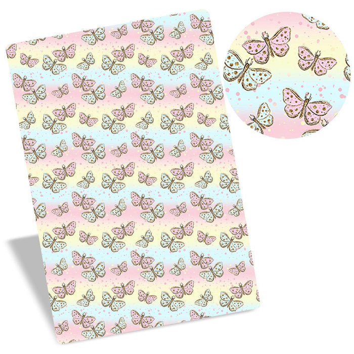 Butterfly Series Butterfly Faux Leather Fabric Sheets for DIY Sewing Craft Material