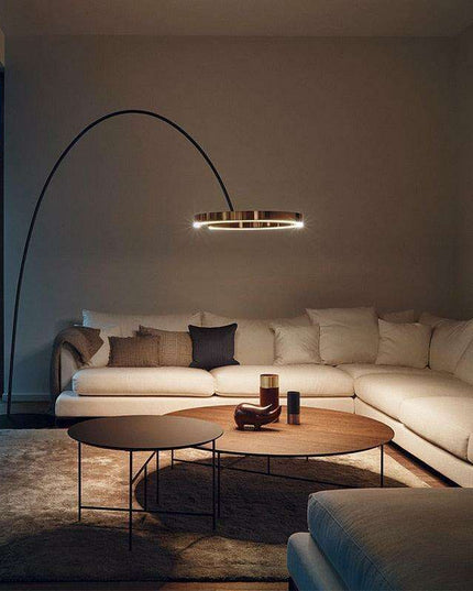 Sleek Circular LED Floor Lamp - Illuminate Your Space with Contemporary Style