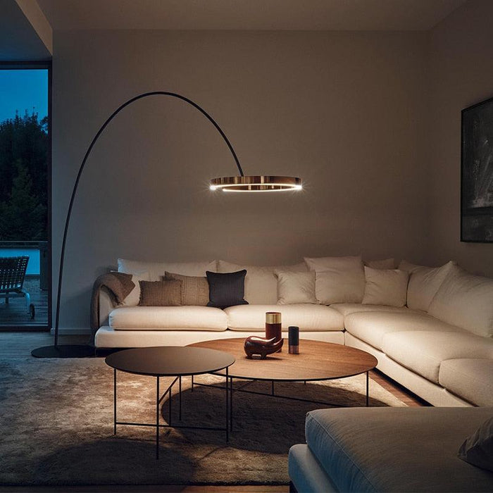 Contemporary LED Floor Lamp with Circular Rings Design - Light Up Your Space with Elegance