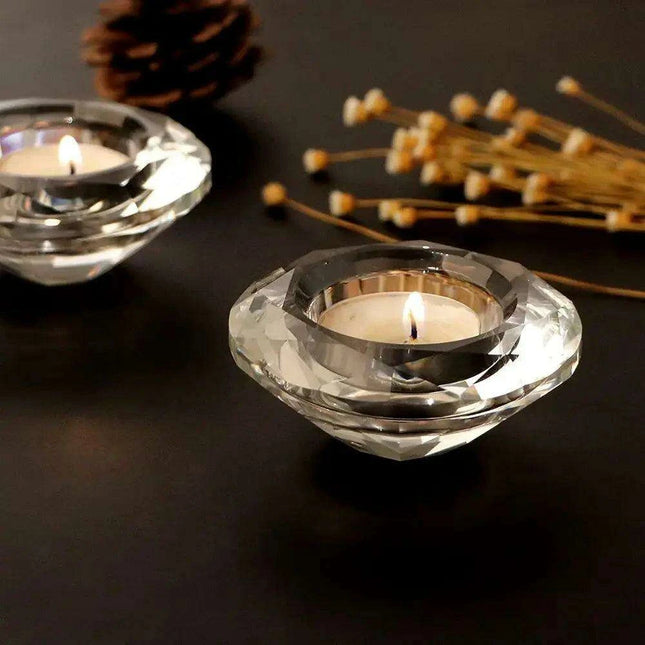 Elegant Crystal Tealight Holder: Illuminate Your Home with Style