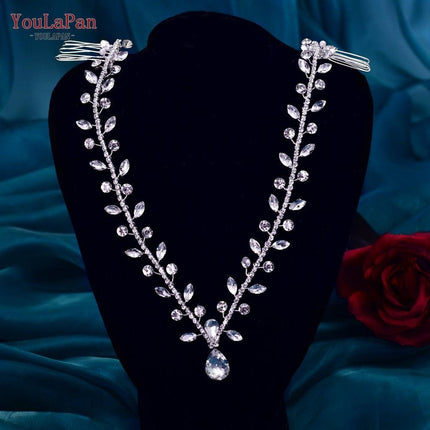 Elegant Silver Water Drop Rhinestone Bridal Headpiece