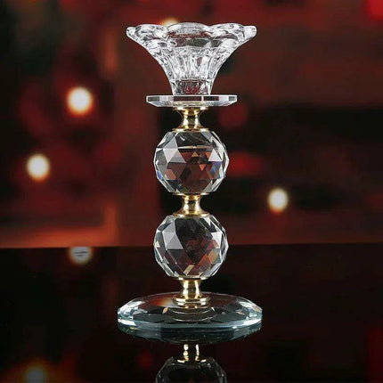 Luxurious European Crystal Candle Holder Set for Celebrations and Home Decor