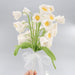 Handcrafted Milk Cotton Floral Bouquet with Tulips, Daisies, and Bellflowers