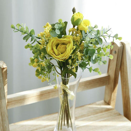 Elegant Silk Roses and Gypsophila Bouquet for Home and Wedding Decor